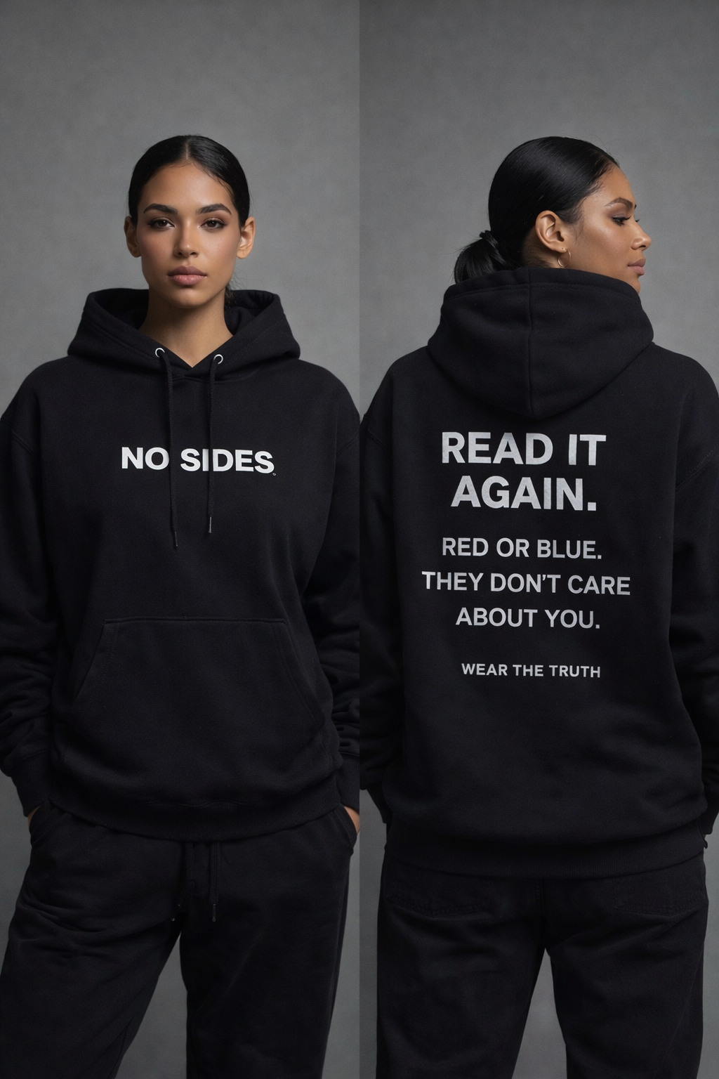 READ IT AGAIN. NO SIDES Hoodie