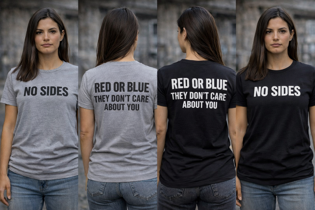 Women's T-Shirt Red or Blue they don't care about you