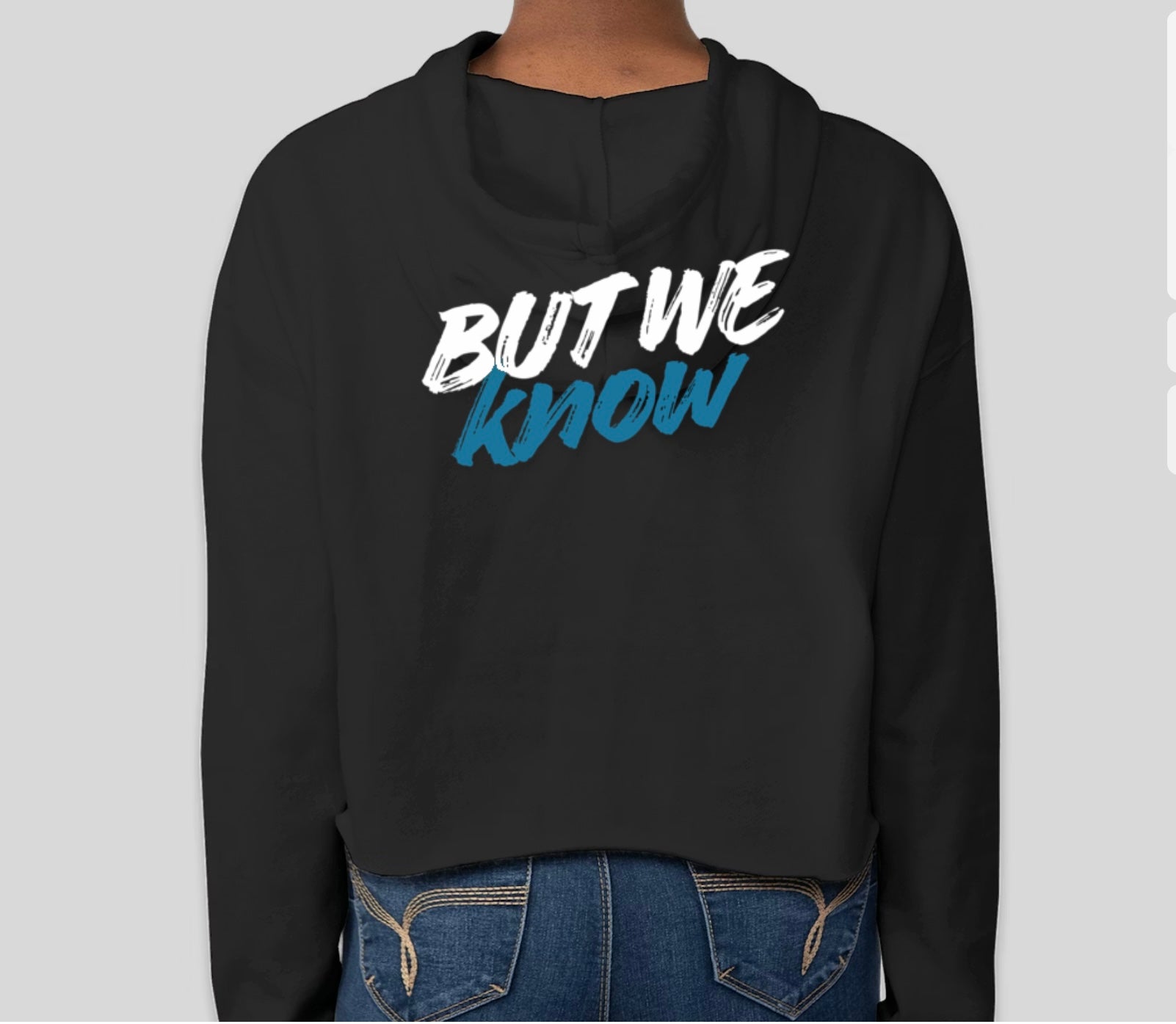 Women's Cropped Drop Shoulder SweatShirt --We Know know