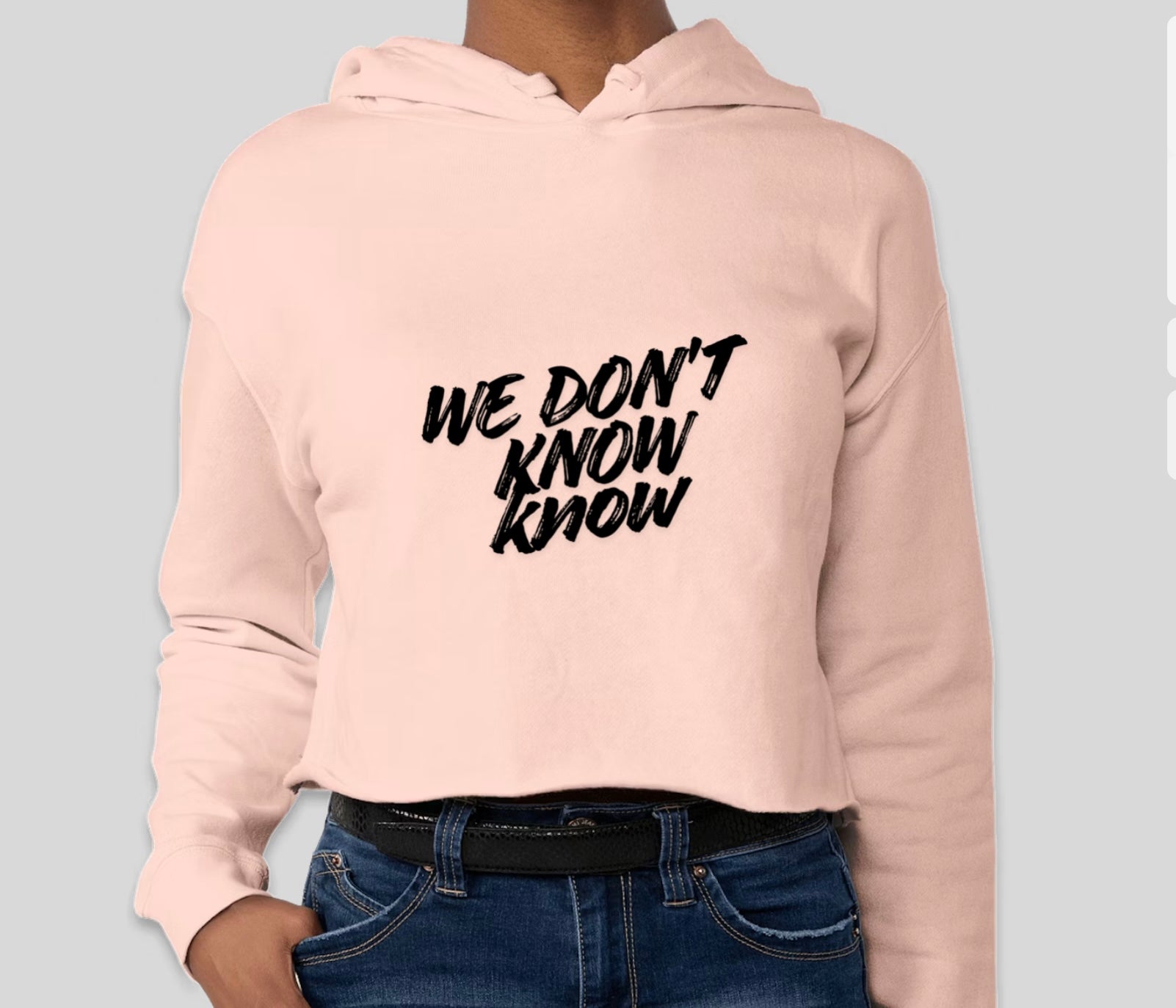 Women's Cropped Drop Shoulder SweatShirt --We Know know