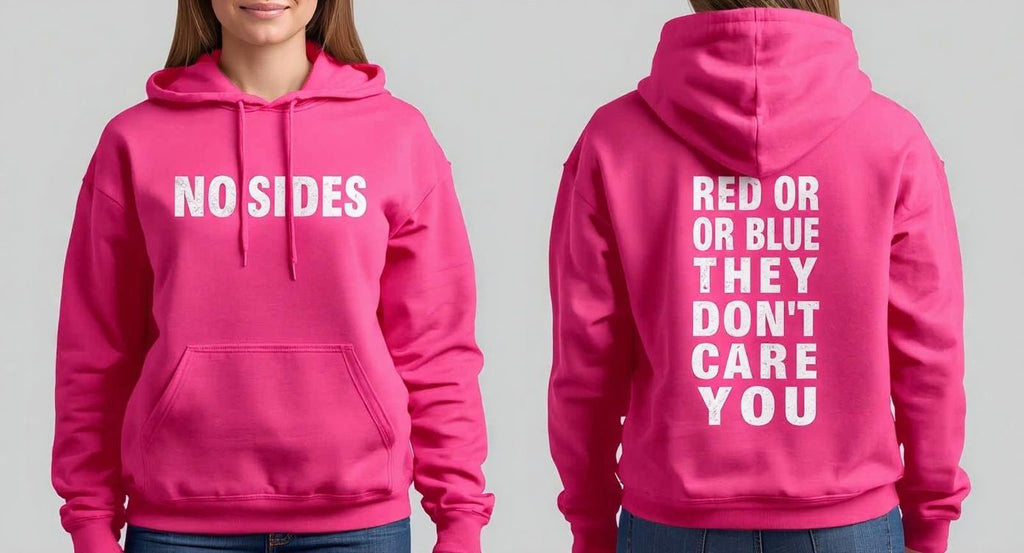 Women's Cotton Hoodie- Red or Blue they don't care about you