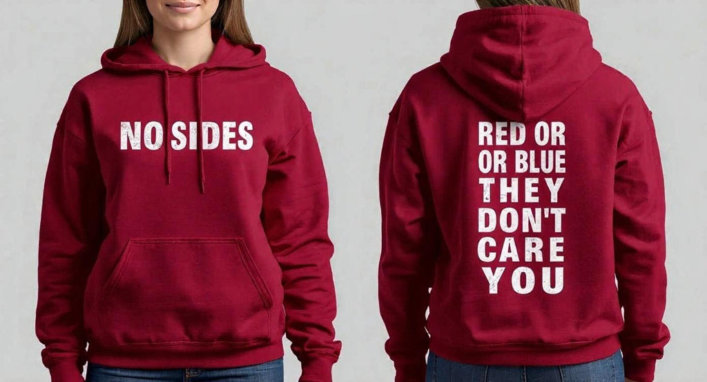 Women's Cotton Hoodie- Red or Blue they don't care about you